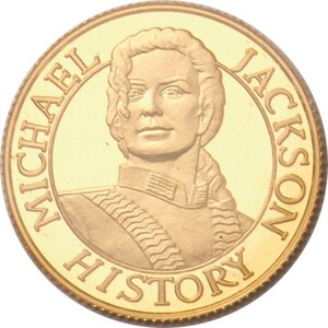 【ご紹介いたします】米国1996年 マイケル・ジャクソン コイン型 プルーフ金メダル 2.50ｇ