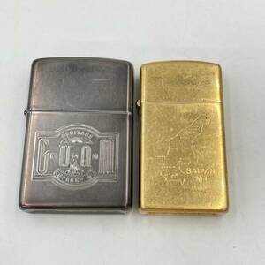 4.24KS-E1472★ZIPPO オイルライター 2点★1点訳アリ! ジッポー ジッポ スリム グアム サイパン lighter 喫煙具 CF0/DB5