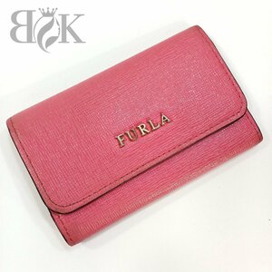 フルラ レザー 6連 キーケース ピンク系 レディース シルバー金具 FURLA ★