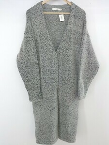 ■ MOUSSY マウジー Vネック 長袖 ニット カーディガン サイズF グレー系 ブラック レディース P