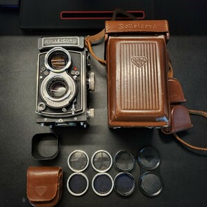 Rolleicord Vb type1 xenar 75mm f3.5 ニ眼レフ ケース等アクセサリ付属 要整備