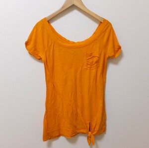 P452　HOLLISTER　ホリスター　オレンジ　Tシャツ　カットソー　XS　【メ便】