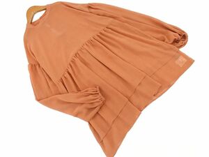 ネコポスOK w closet ダブルクローゼット シフォン チュニック ブラウス シャツ sizeF/茶 ■◇ ☆ dda7 レディース