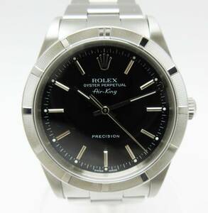 KM-4218【ROLEX】ロレックス★エアキング★14010M★Y番★ブラック文字盤★ファインリーエンジンターンドベゼル★OYSTER PERPETUAL Air-King