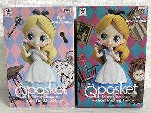 【新品】ディズニー　Qposket　Disney Characters　Alice Thinking Time　フィギュア　全2種セット 不思議の国のアリス