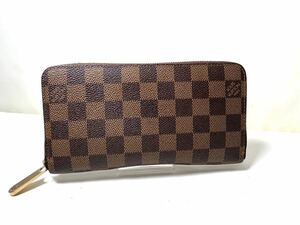  【使用僅か 極美品】LOUISVUITTON ルイヴィトン ダミエ エベヌ 長財布 ジッピーウォレット ラウンドファスナー ジップ レディース N60015