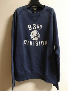 RRL 93rd DIVISION スウェット インディゴ Lサイズ フェード加工 トレーナー シャツ 長袖 ネイビー 両V ヴィンテージ