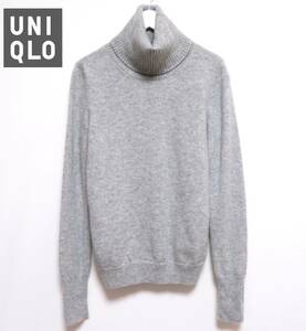 美品 UNIQLO CASHMERE ユニクロ 高級カシミヤ100% タートルネックセーター ふわとろニット 長袖 レディーストップス 無地 M 秋冬物