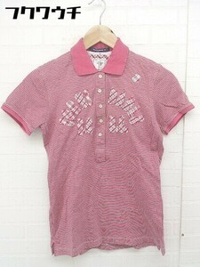 ◇ ◎ DRESS CODE INTERNATIONAL 半袖 ポロ シャツ サイズ38 ピンク系 ホワイト レディース