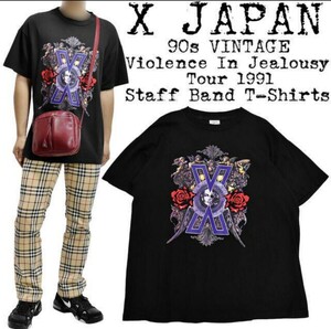 X(X JAPAN)/Violence In Jealousy ツアー STAFF Tシャツ Lサイズ TAIJI ラストライブ YOSHIKI hide