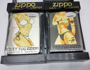 新品 ZIPPO タトゥー 2001年 2002年 セクシーガール TATTOO WINDY 2個セット