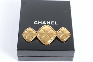 CHANEL シャネル マトラッセ ピンブローチ ブローチ アクセサリー ヴィンテージ ゴールド 箱付き 1551-AS