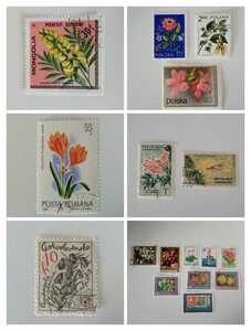 【購入品】★お花の切手集★海外使用済み切手17枚 植物 花 匿名配送