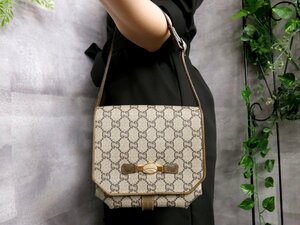 ●超美品●GUCCI オールド グッチ●グッチプラス●PVC カーフ レザー 本革●ハンド バッグ●ベージュ グレー ブラウン●G金具●Js45859