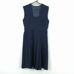 1円 ジャンパースカート バスト92 ウエスト74 冬物 女子 学生服 中学 高校 紺 制服 中古 ランク:C EY3692