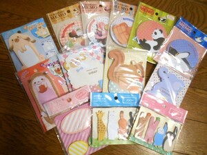 とってもかわいいメモパッド10pcs+付箋セット3pcs おまとめ売り 未使用品♪