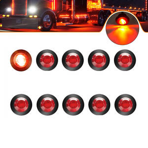 10個セット サイドマーカー LED レッド赤12V 黄 トラック用 車幅灯 トレーラー 丸型マーカー ライト カーライト LEDライト t525