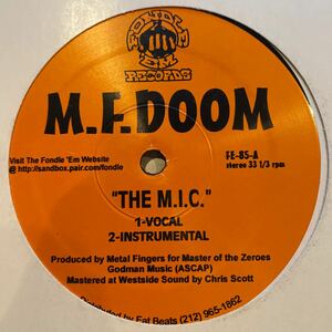試聴OK 美盤! レアシングル!! M.F. DOOM / THE M.I.C./RED & GOLD muro koco kiyo