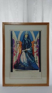 真作 サルバドール・ダリ リトグラフ「女教皇」画寸 45cm×68cm タロットユニバーサルダリの同図柄 市場で滅多に目にしない傑作 1847