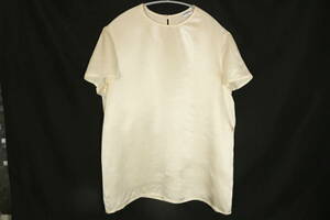 5I1005【本物保証】シャネル 半袖 カットソー Tシャツ シルク 100% アイボリー ココマーク ボタン CHANEL