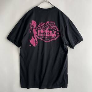 HYSTERIC GLAMOUR size/S (iz) 日本製 ヒステリックグラマー ヒスガール プリント Tシャツ 半袖 ポケT カットソー ブラック 黒無地