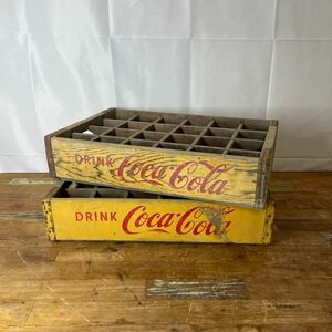 ゼyD#35 Coca-Cola 木箱 2個セット コカコーラ 昭和レトロ 当時物 木製 ヴィンテージ ボトルケース レトロ 現状品 コカ・コーラ 