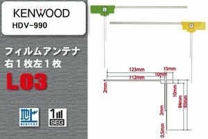 地デジ ケンウッド KENWOOD 用 フィルムアンテナ HDV-990 対応 ワンセグ フルセグ 高感度 受信 高感度 受信