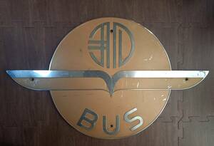 バス　ロゴ　沖縄　銀バス　看板　標識　当時物　インテリア　ヴィンテージ　廃盤　エンブレム　プレート　社名