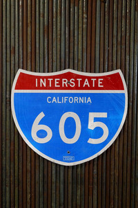 USAINTERSTATE605ロードサイン [gosr-123]検アメリカ/USA/西海岸/インターステート道路標識看板/ロサンゼルス近郊雑貨/看板