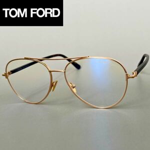 メガネ トムフォード TOM FORD ティアドロップ メンズ レディース【新品】ツーブリッジ ゴールド メタル ブルーライトカット パイロット 金