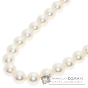 MIKIMOTO ミキモト アコヤパール 真珠 Mチャーム付 ネックレス K14ホワイトゴールド レディース 中古