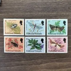 外国切手　フォークランド　1984　昆虫とクモ　6種