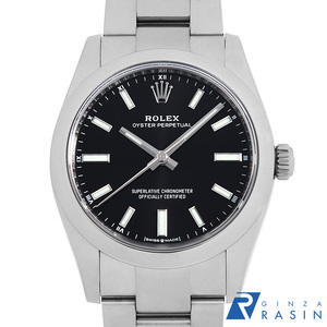 ロレックス オイスターパーペチュアル 124200 ブラック バー ランダム番 中古 メンズ 腕時計　