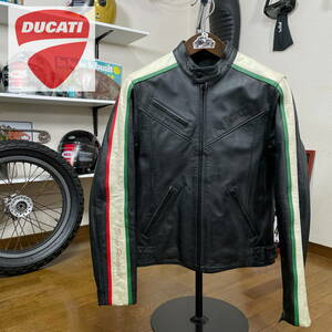 超美品☆DUCATI by DAINESE ドゥカティ ダイネーゼ BORGO PANIGALE レザージャケット ブラック/S（M相当）◆バイク スポーツ ライダース