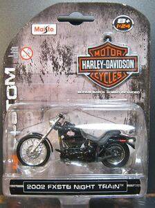 超クール！ ブリスター未開封 Maisto マイスト 1/24 Harley-Davidson ハーレー 2002 FXSTB NightTrain ナイトトレイン 黒 夜汽車 