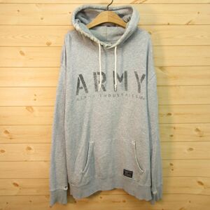 ◎ALPHA INDUSTRIES アルファ US ARMY◆フーディー パーカー スウェット ミリタリー ボロ 古着 世田谷ベース◆メンズ グレー XL◆KA4751