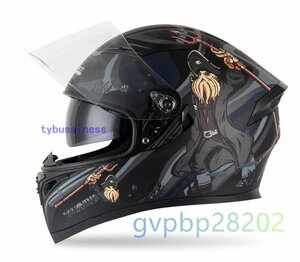 新品 ダブルレンズ バイク フルフェイスヘルメット ジェット ヘルメット 内蔵サングラスサイズM~2XL選択可A