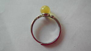 指輪 【管理番号18F】琥珀色 レモン色 シンプル フリーサイズ リング アクセサリー 可愛い 綺麗系 サイズ調整可