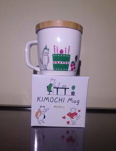 KIMOCHI Mug ふた付きマグカップ ありがとう 猫 ネコ ギフト プレゼント メッセージ 未使用 ファンシー 雑貨 so0004