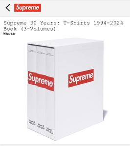【新品正規】24ss supreme 30 Years: T-Shirts 1994-2024 Book (3-Volumes) / 30周年 シュプリーム Tシャツ tee book