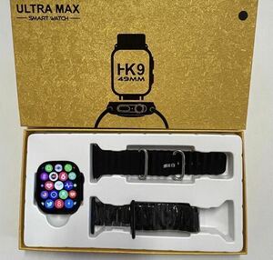 【1円】最新型 新品 スマートウォッチ HK9 ULTRA MAX 黒 2.19インチ 健康管理 音楽 スポーツ 防水 血中酸素 Android iPhone対応