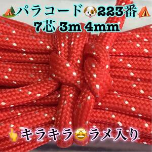 ☆★パラコード★☆７芯 ３m ４mm☆★２２３番★手芸とアウトドアなど用