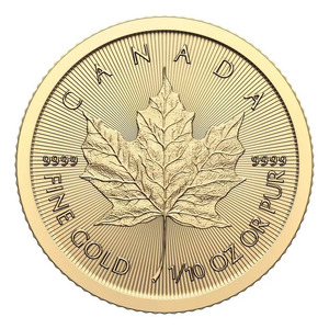 [保証書・カプセル付き] 2024年 (新品) カナダ「メイプルリーフ」純金 1/10オンス 金貨