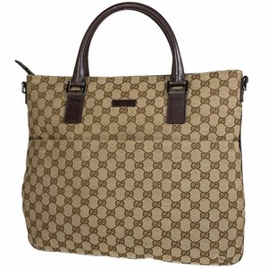 【在庫一掃】 グッチ GUCCI GG柄 トートバッグ 2WAY ショルダーバッグ ハンドバッグ GGキャンバス ベージュ ブラウン 22797 【中古】