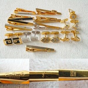 C74 YSL/GIVENCHY/Dior ブランド タイピン カフスなど 14点 メンズ スーツ ヴィンテージ アクセサリー 大量 まとめて おまとめ まとめ売り 