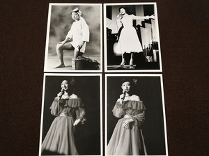 山口百恵　写真4枚　白黒 B キャビネ版　ブロマイド　スチール