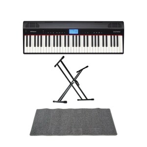 ローランド ROLAND GO-61P GO:PIANO エントリーキーボード ピアノ KS-020 X型スタンド ピアノマット(グレイ)付きセット