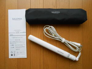 *中古：動作確認済* SALONIA サロニア ダブルイオン ストレートアイロン/ホワイト SL-004SW