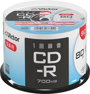 ビクター Victor 1回録音用 CD-R AR80FP50SJ2 (片面1層/80分/50枚) ホワイト