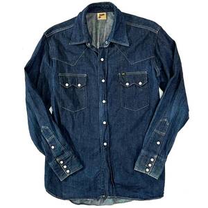 Lee リー 1955年モデル レプリカ COWBOY SHIRT カウボーイシャツ Lot 2455 デニム ウエスタンシャツ(L) ビンテージ 復刻 ユニオンチケット